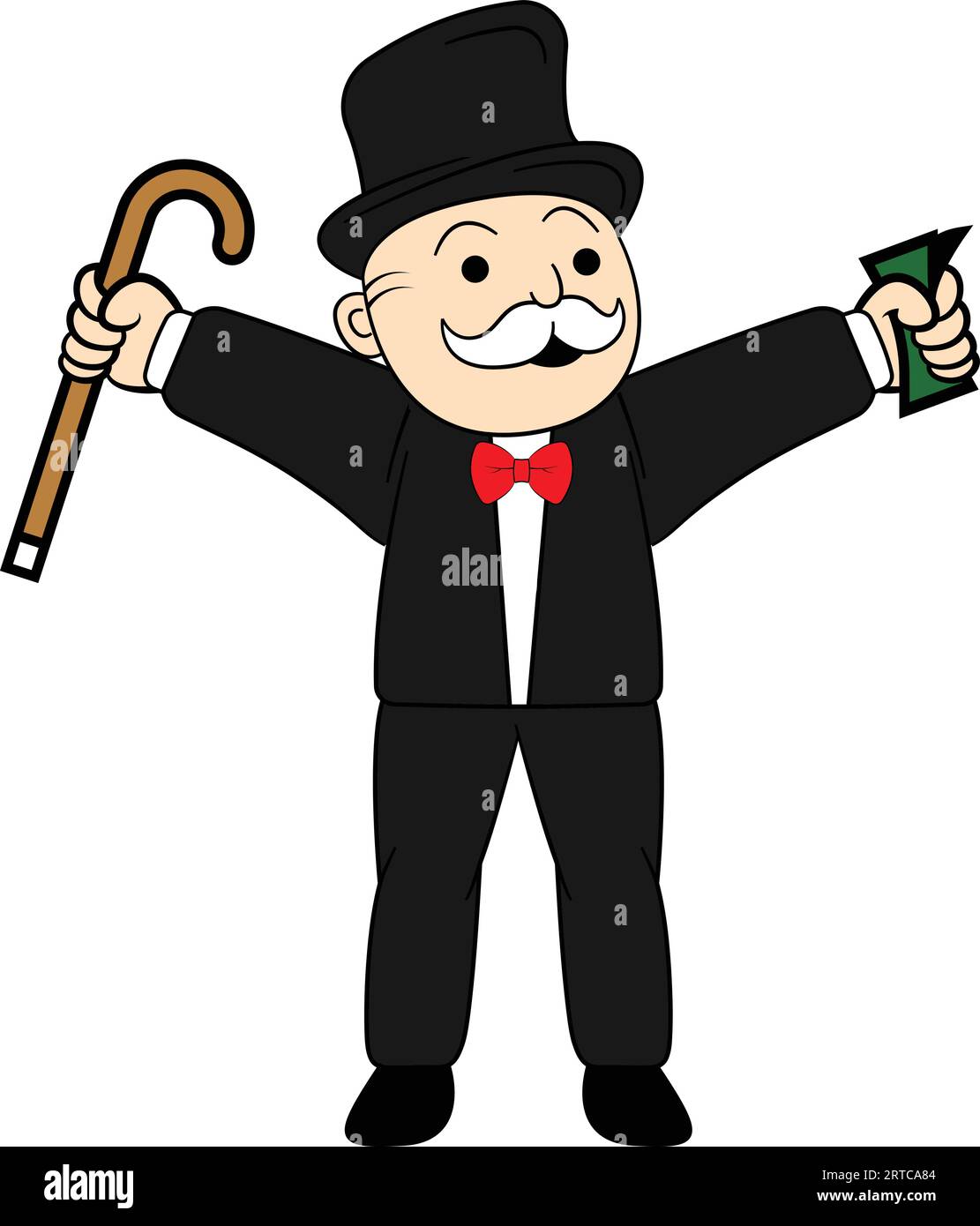 Rich Uncle Penny Monopoly Character Vector Illustration Stock Vektor