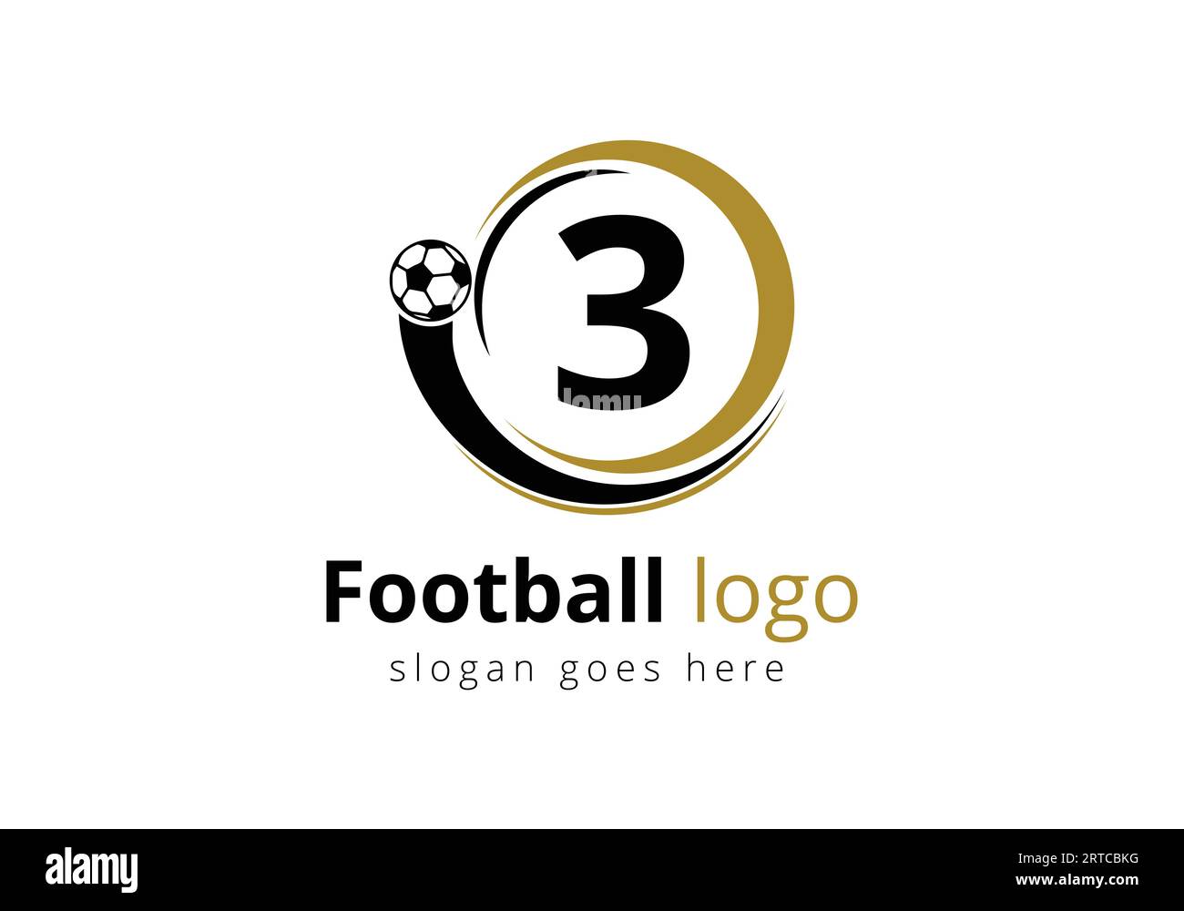 Erstes 3-Monogramm-Alphabet mit Vektorvorlage für das Fußball-Logo. Fußball-Club-Symbol. Geschäfts- und Unternehmensidentität. Stock Vektor