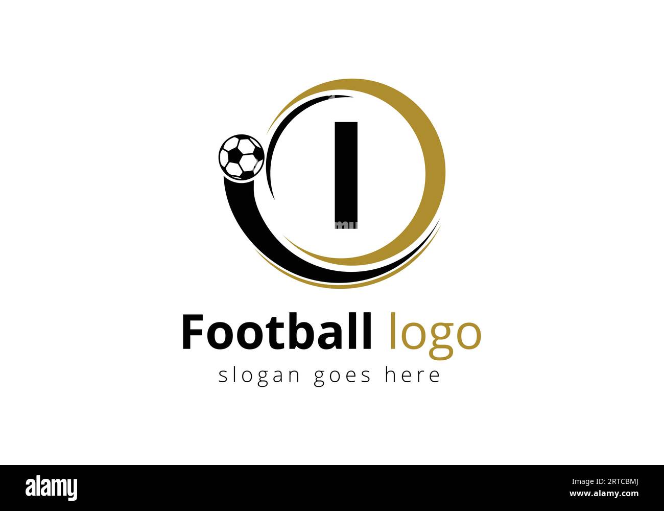 Erstes I-Monogramm mit Vektorvorlage für Fußball-Logo. Fußball-Club-Symbol. Geschäfts- und Unternehmensidentität. Stock Vektor