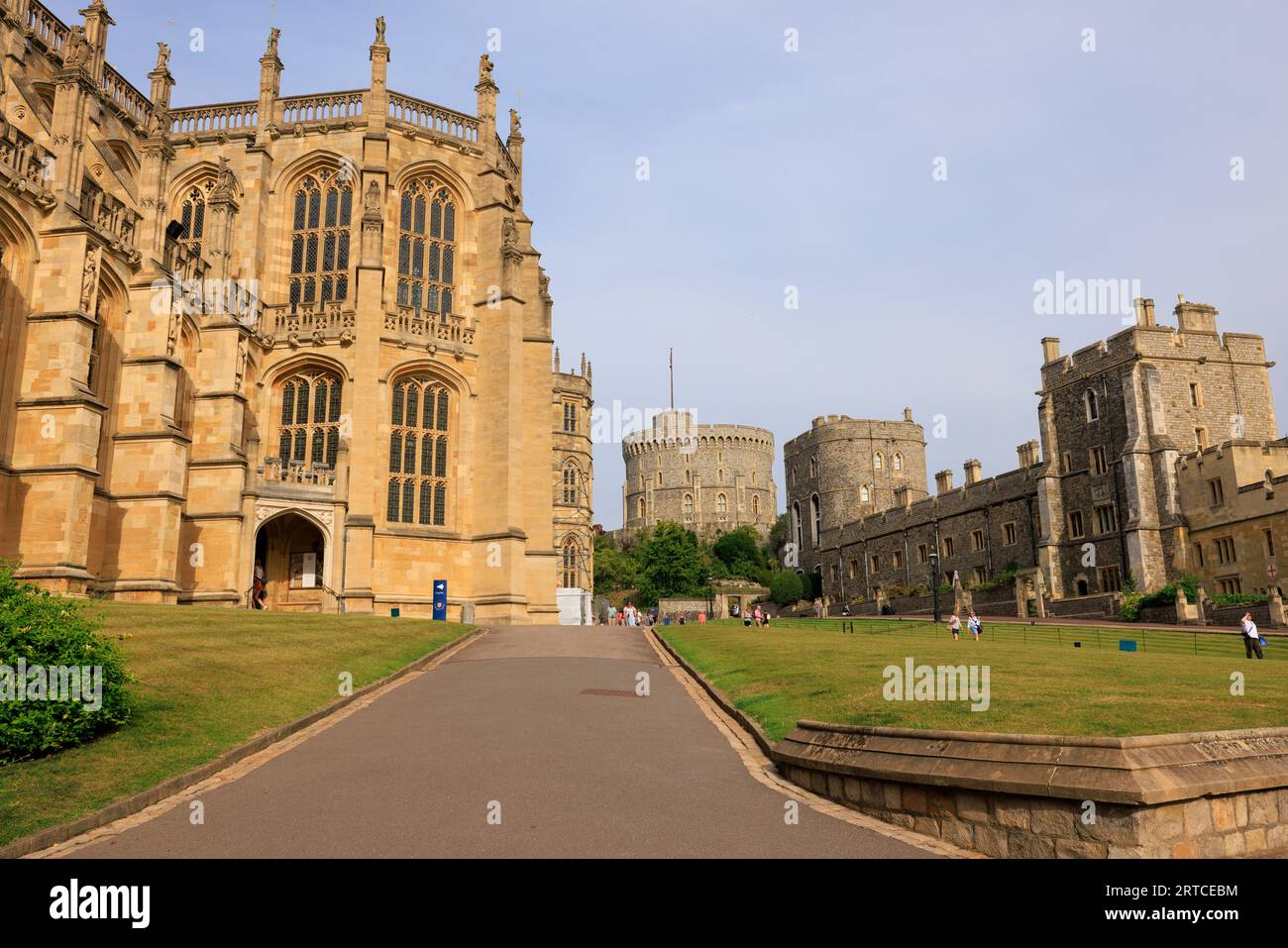 St George's Chapel at Windsor Castle in England ist eine Burgkapelle, die im spätmittelalterlichen Stil der Perpendicular Gothic erbaut wurde. Stockfoto