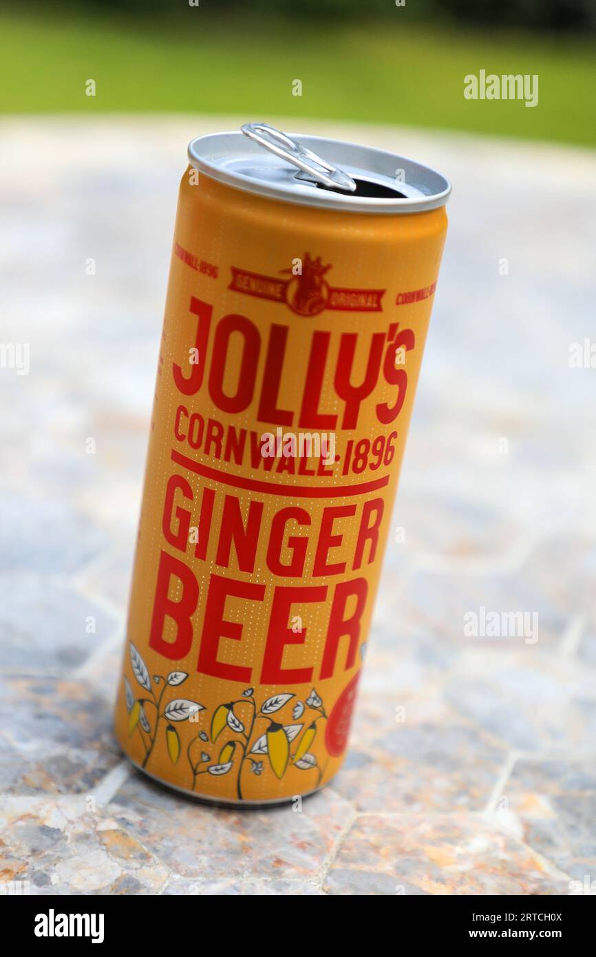 Eine Dose Jolly's Ginger Beer with Chillies Drink, England, Großbritannien Stockfoto