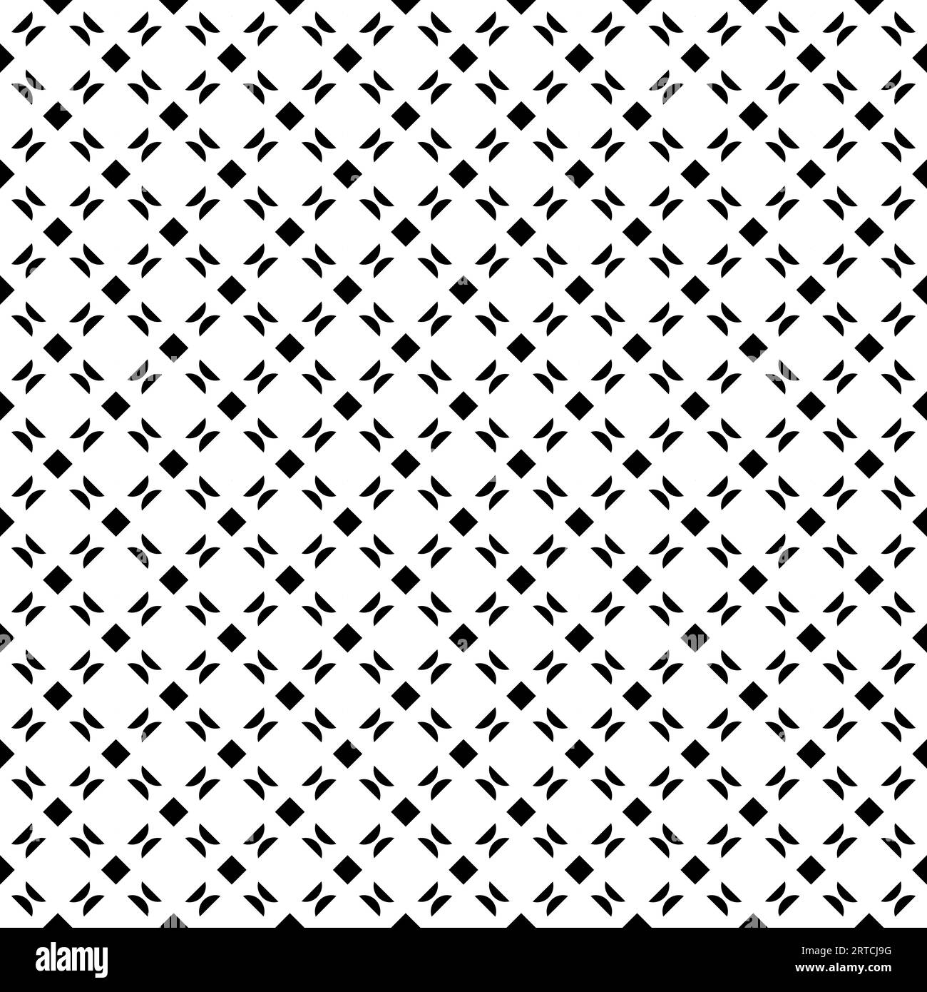 Nahtloses Muster mit geometrischen Motiven in Schwarz und Weiß Stockfoto