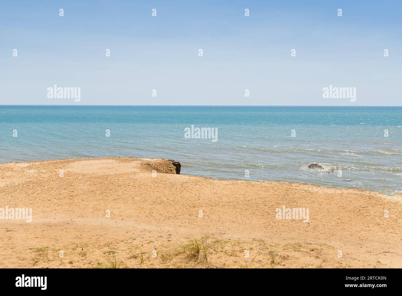 Blick auf den Strand von La Mine in Jard sur Mer, Frankreich an einem Sommertag, Vendée, Frankreich Stockfoto