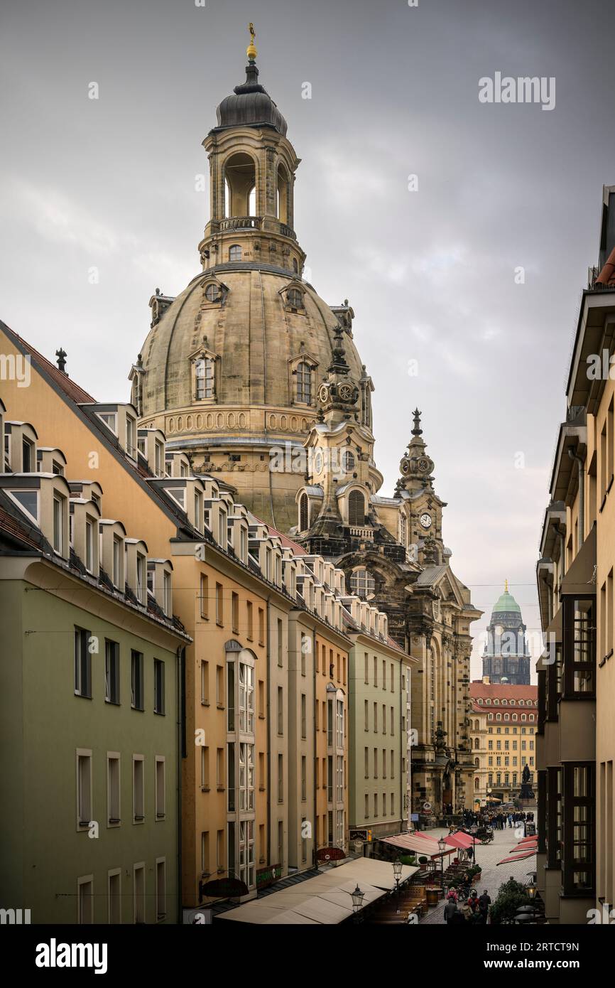 Frauenkirche in Dresden, Freistaat Sachsen, Deutschland, Europa Stockfoto