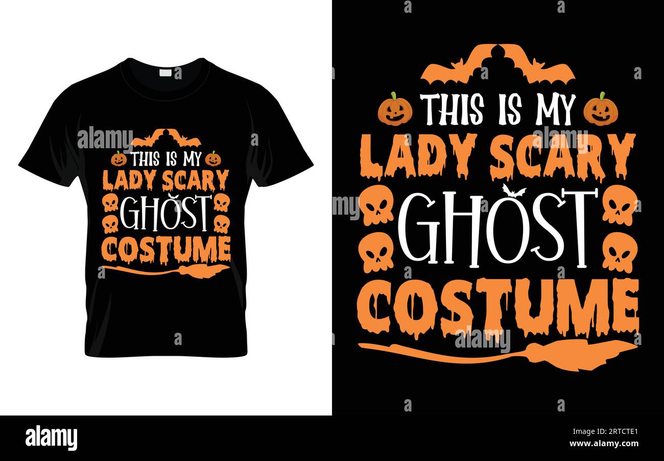 Das ist meine Dame gruselige Geisterkostüm lustige Halloween Kürbis Kostüm T-Shirt Design Vektor Vorlage Stock Vektor