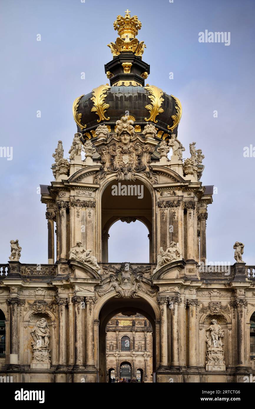 Kronentor, Dresden Zwinger, Dresden, Freistaat Sachsen, Deutschland, Europa Stockfoto