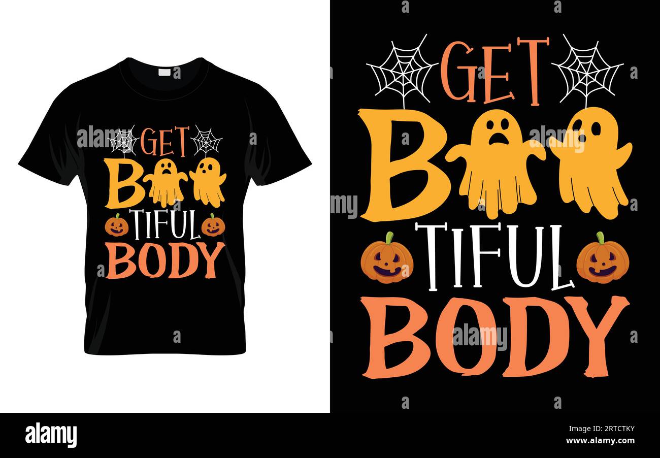 Hol dir eine lustige Halloween Kürbis Kostüm T-Shirt Design Vektor Vorlage Stock Vektor
