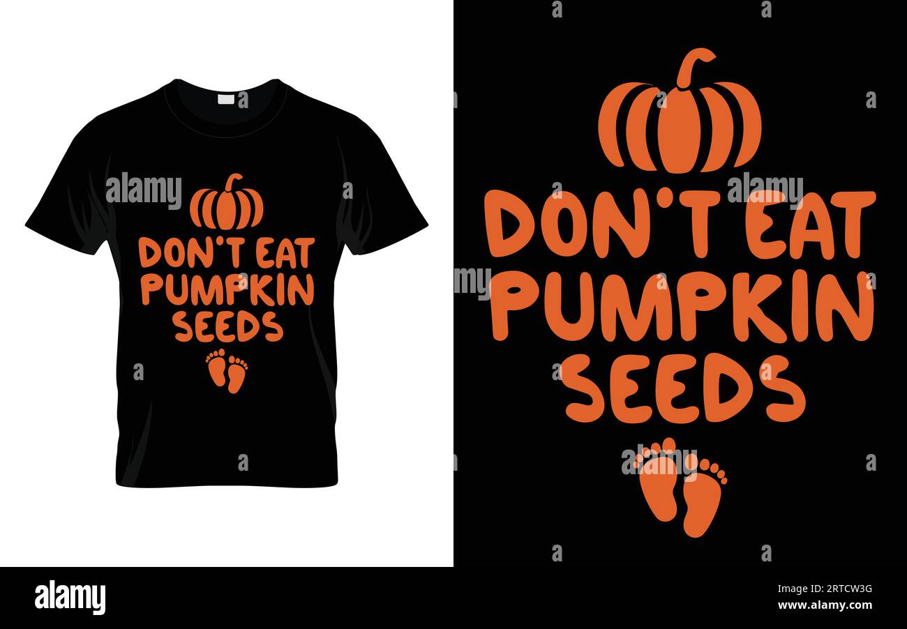 Essen Sie keine Kürbiskerne lustige Halloween Kürbis Kostüm T-Shirt Design Vektor Vorlage Stock Vektor