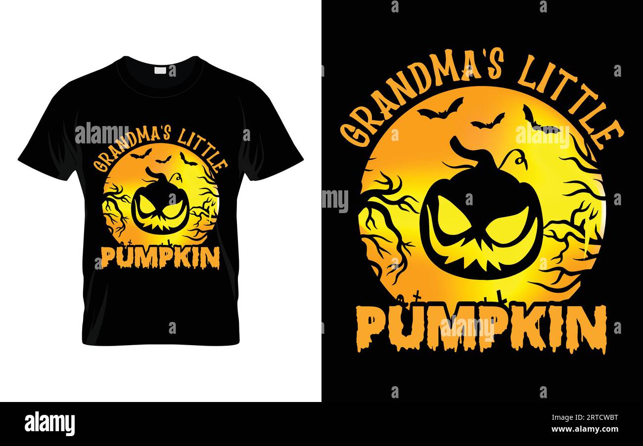 Omas kleiner Kürbis lustige Halloween Kürbis Kostüm T-Shirt Design Vektor Vorlage Stock Vektor