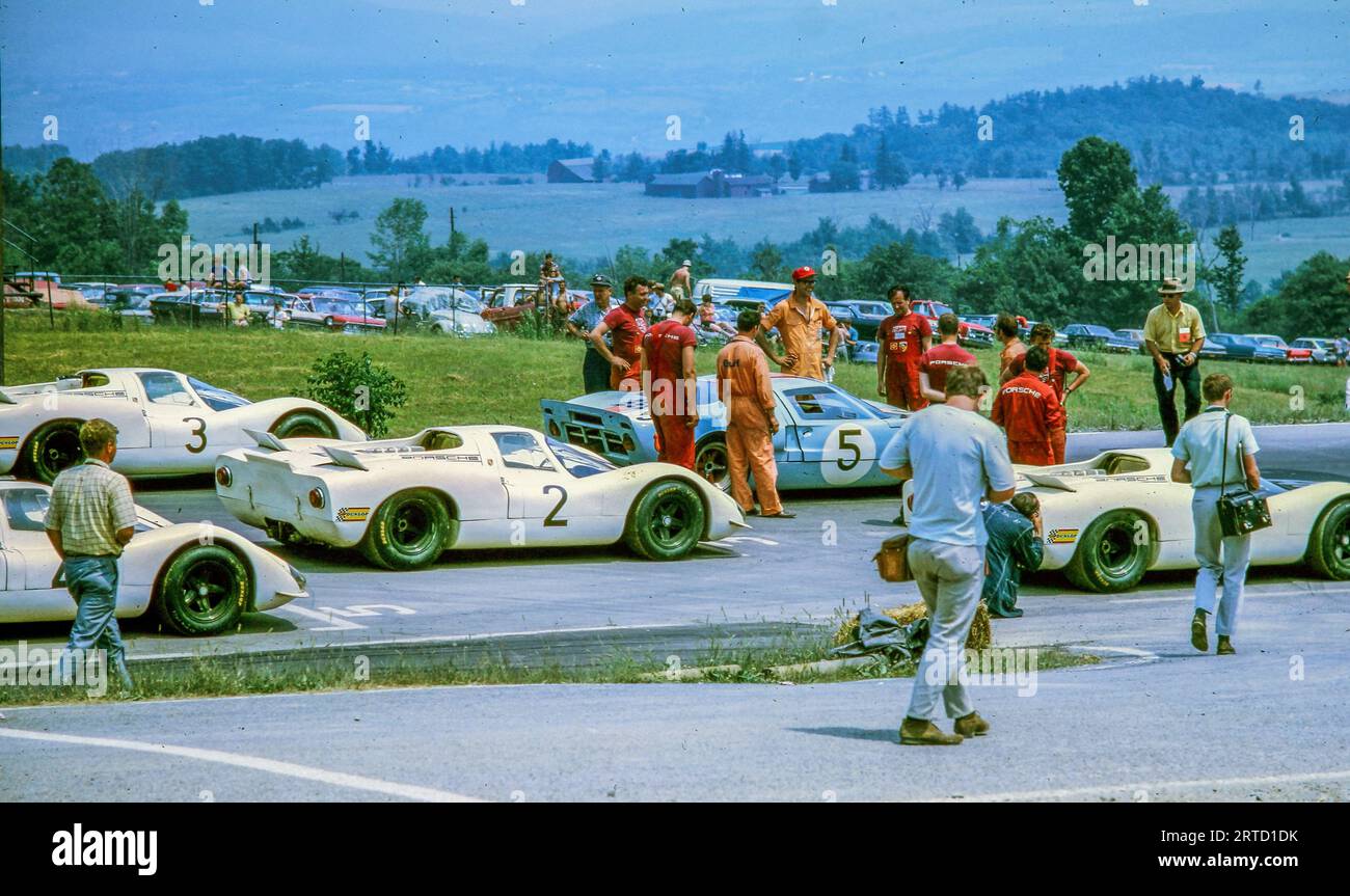 Startaufstellung vor dem Start der Watkins Glen International Championship 1968 für ein 6-stündiges Rennen Stockfoto
