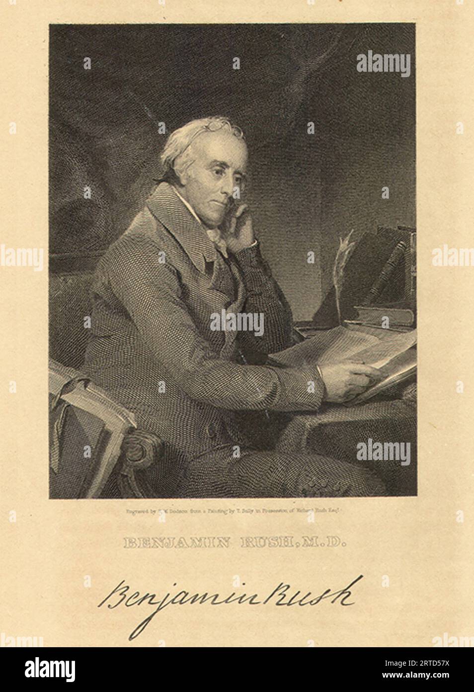 BENJAMIN RUSH (1746–1813), amerikanischer Arzt, Sozialreformer und einer der Gründerväter Stockfoto