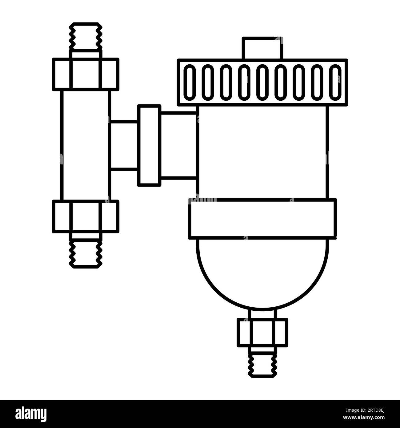 Abbildung: Entkalkungsfilter Industrielles Bild eines Sanitäransatzes. Stock Vektor