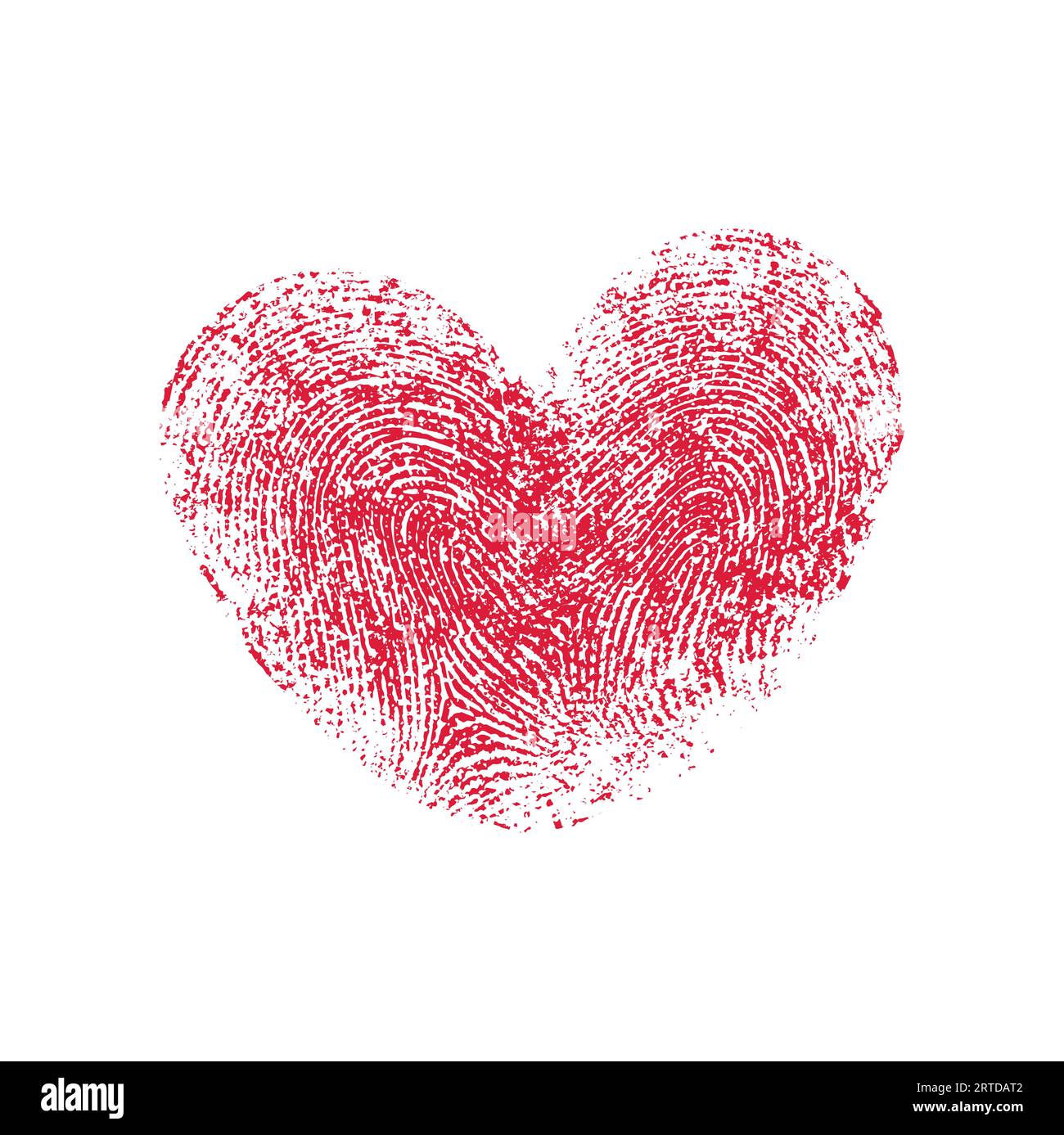 Fingerabdrücke von verheirateten Ehefrauen und Ehemann, Heiratstag oder Valentinstag-Grußkarte. Vektor Fingerabdruck Liebe Herz, Daumen Finger Stock Vektor