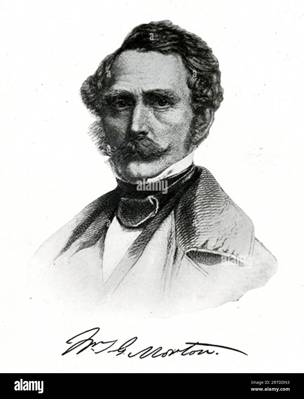 WILLIAM T. G. MORTON (1819-1868) amerikanischer Arzt und Zahnarzt, der erstmals öffentlich die Verwendung von Äther als Anästhetikum demonstrierte Stockfoto