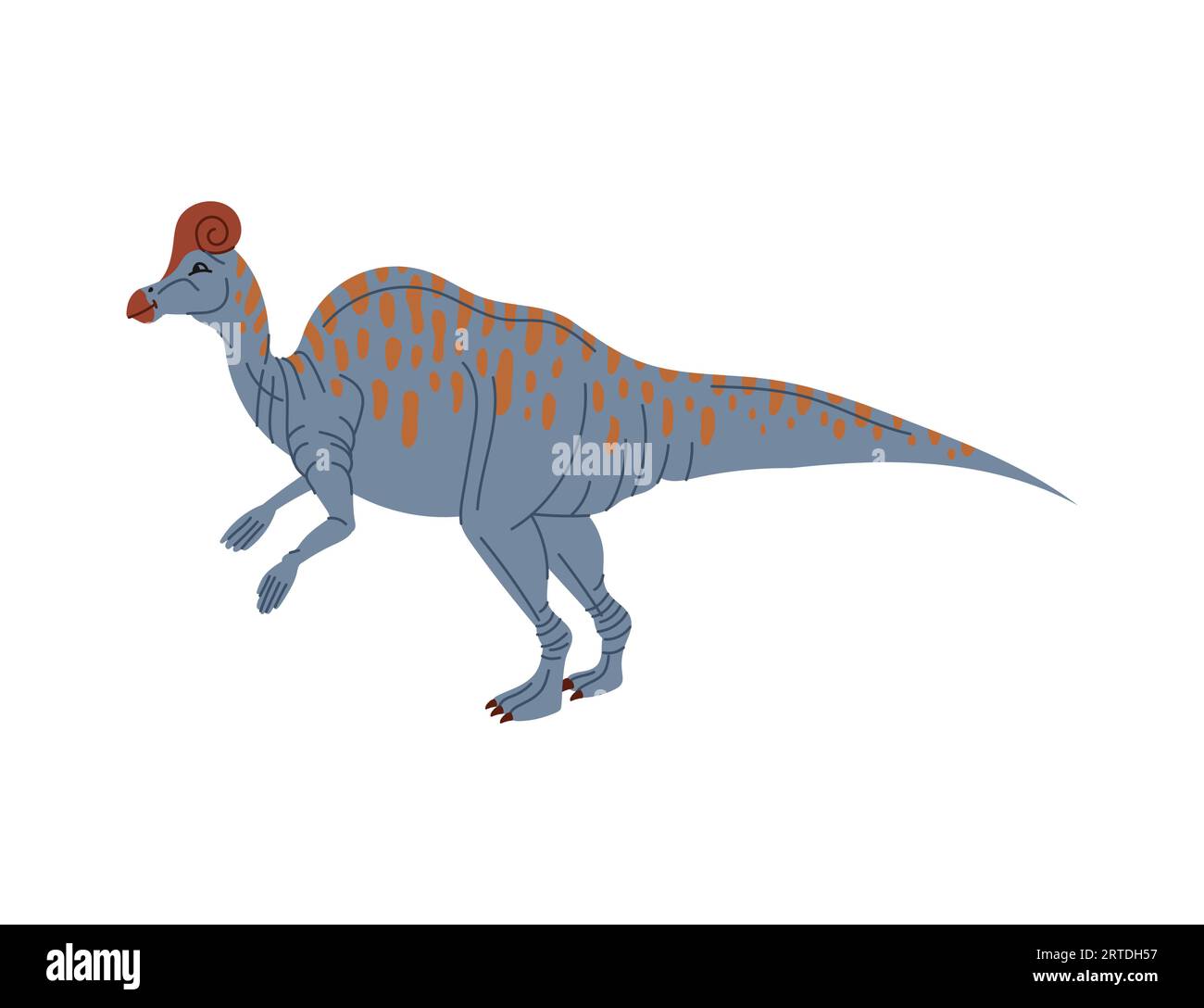 Tyrannosaurus T-rex isolierte Zeichentrickdinosaurier. Vector Dino T-rex, Theropod-ausgestorbenes Tier, Tyranneidechse mit Wappenschädel, Baby-Raptor-prähistorisches Tier Stock Vektor