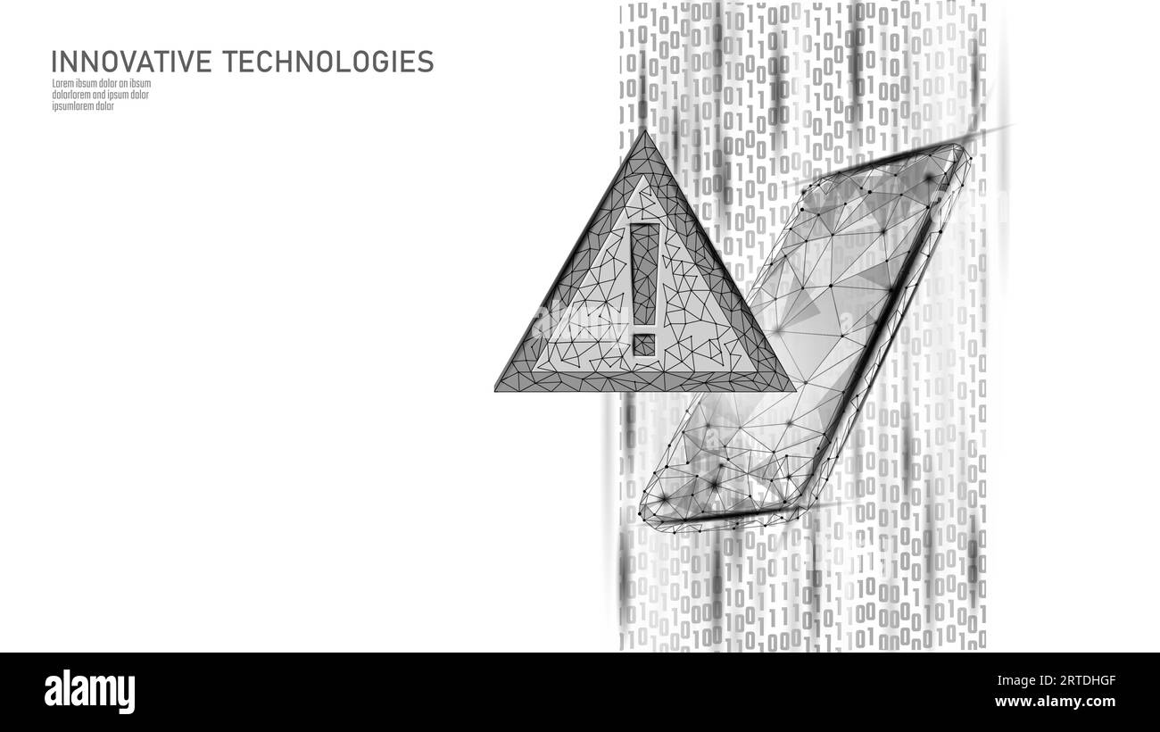 Tödliche Mobile Smartphone Systemabsturz. Software Fehler Fehler Daten verloren. Telefon Service Reparatur helfen, das Konzept. 3D-laptop Virus Informationen sec Stock Vektor