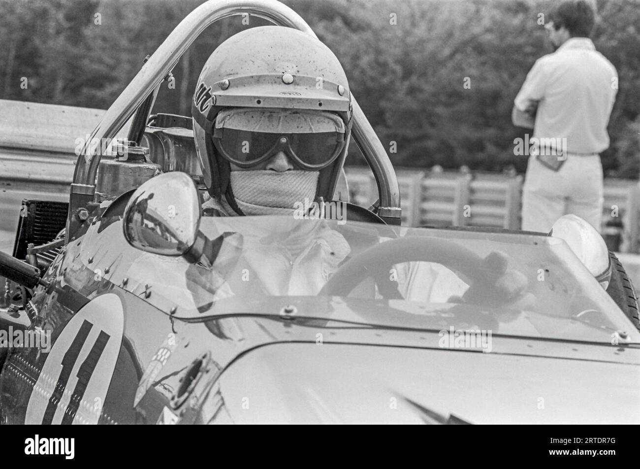 Lothar Motschenbacher startete in einem McLaren M18 beim SCCA L&M F5000-Rennen 1972 auf dem Watkins Glen Grand Prix Circuit auf dem 13. Platz und belegte den 2. Platz Stockfoto