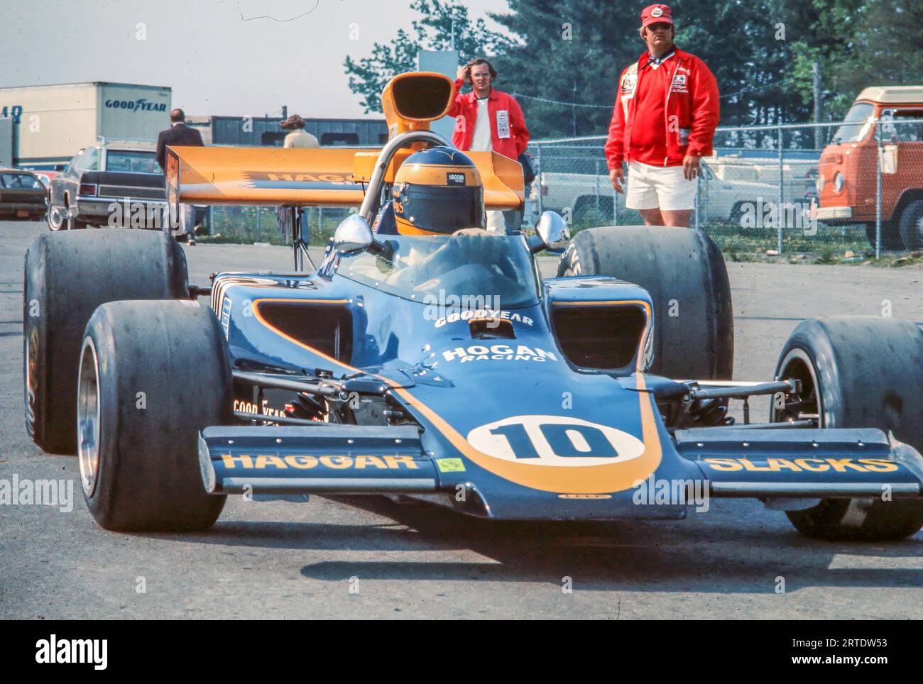 David Hobbs in einem Hogan Racing Lola T330 bei der Watkins Glen SCCA L&M Formel 5000 1973, Sstarted 10., beendete 6 Stockfoto