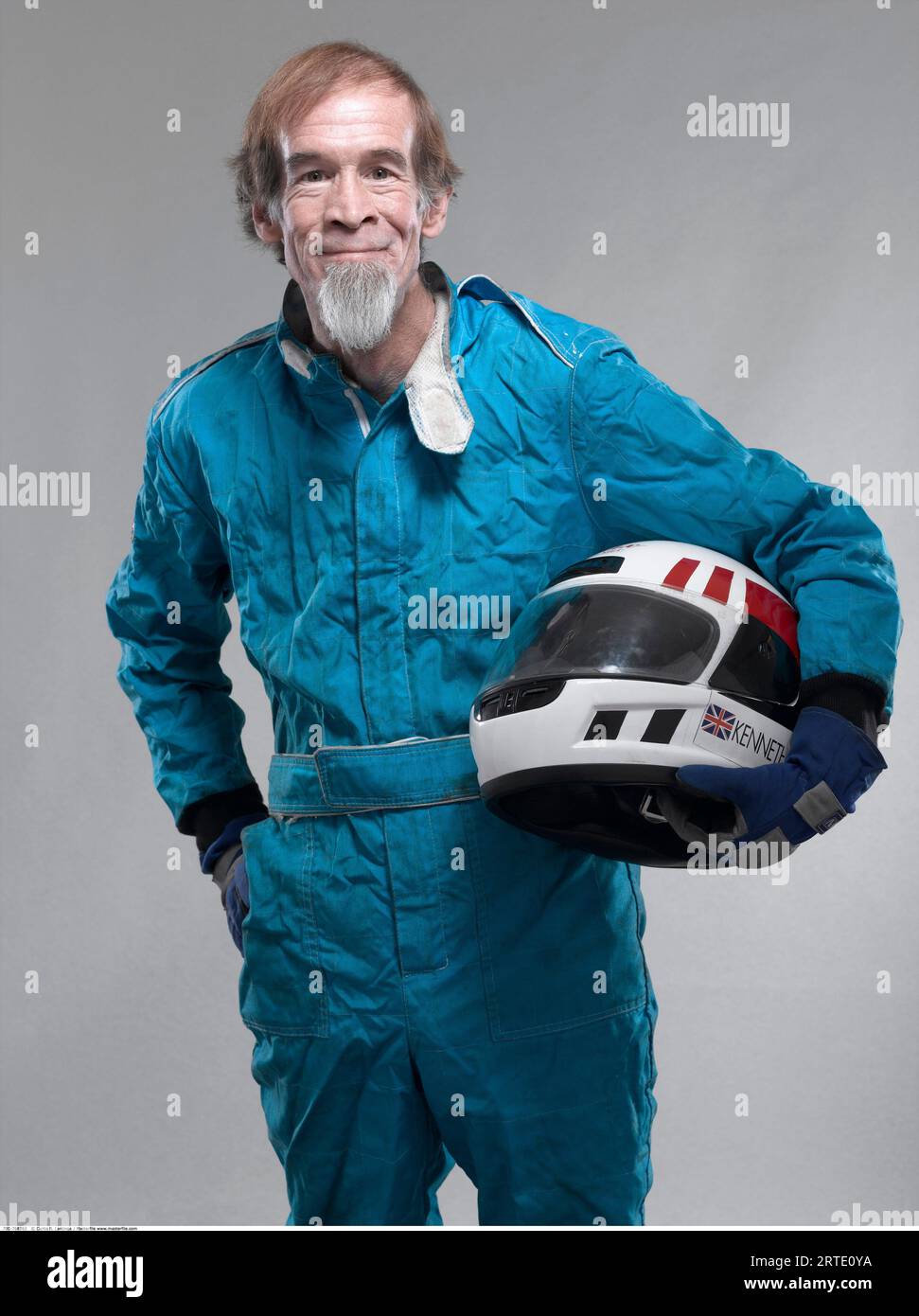 Porträt Eines Go-Cart-Fahrers Stockfoto