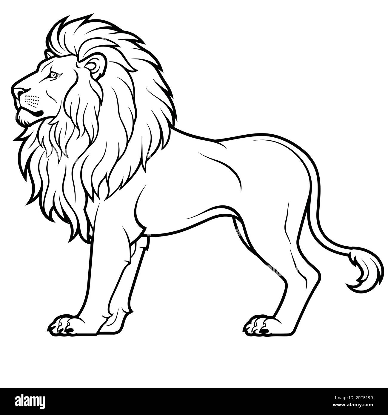 Lion monochrome Icon Vektor-Illustration Stock Vektor