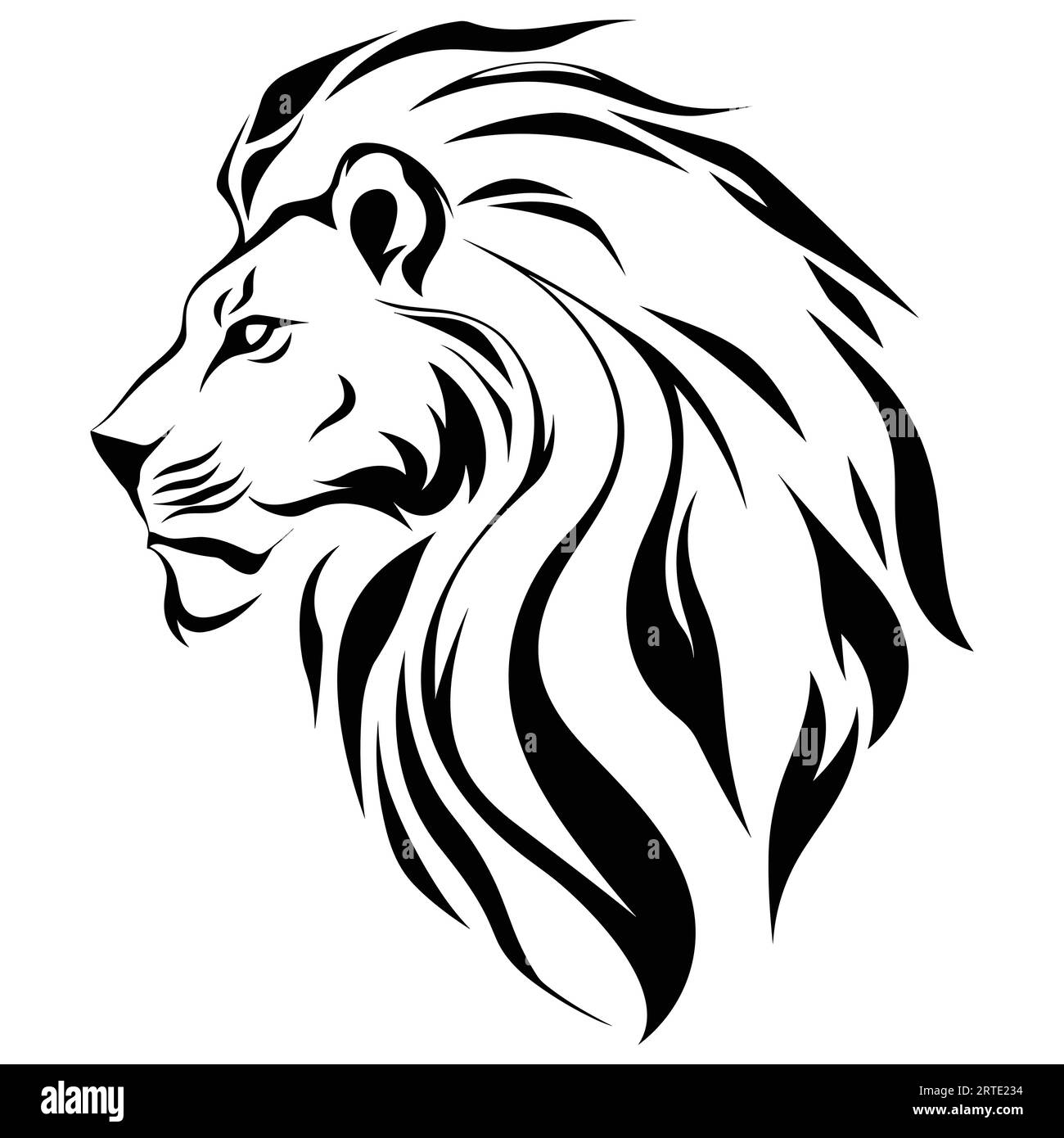 Lion monochrome Icon Vektor-Illustration Stock Vektor