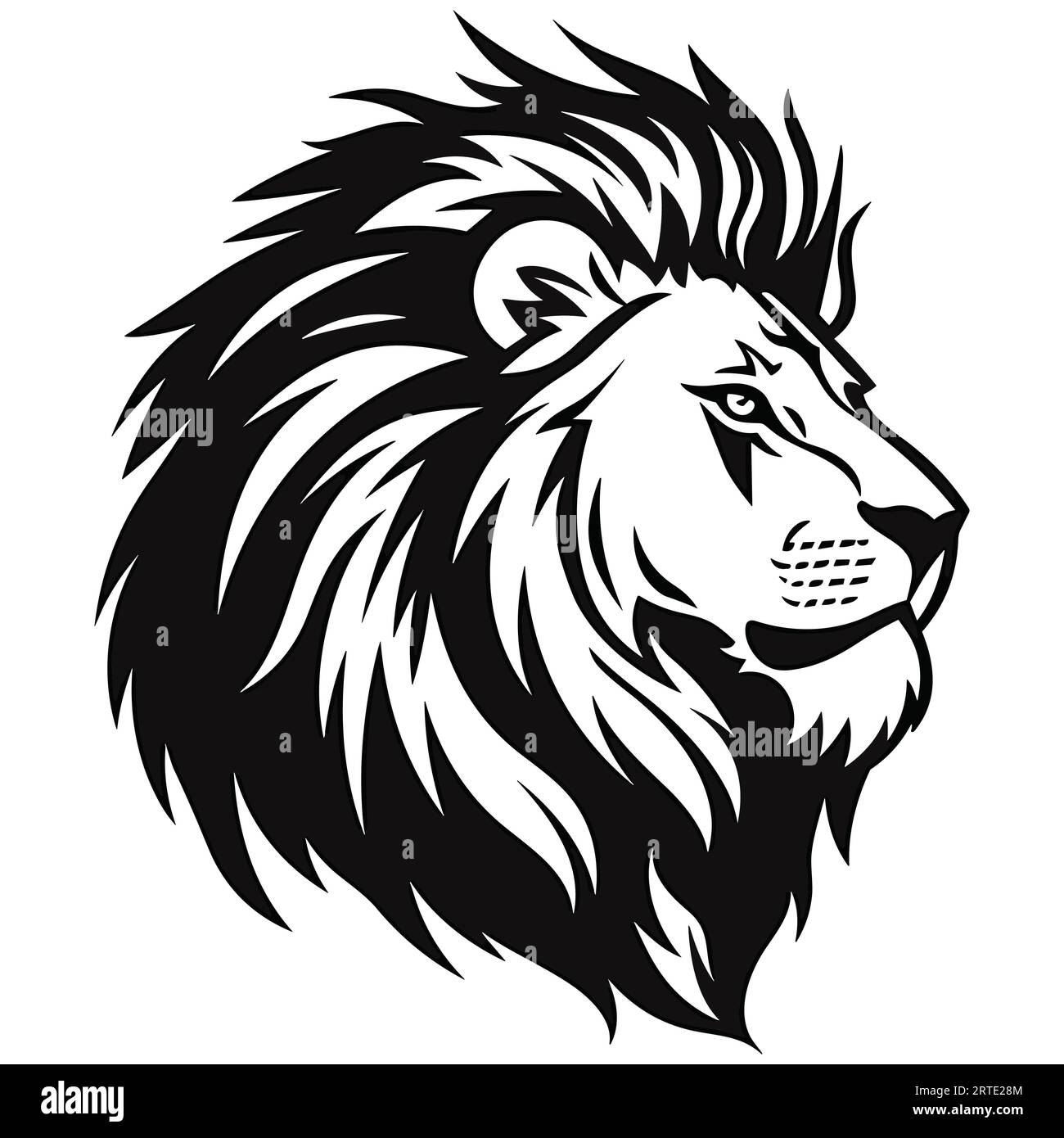 Lion monochrome Icon Vektor-Illustration Stock Vektor