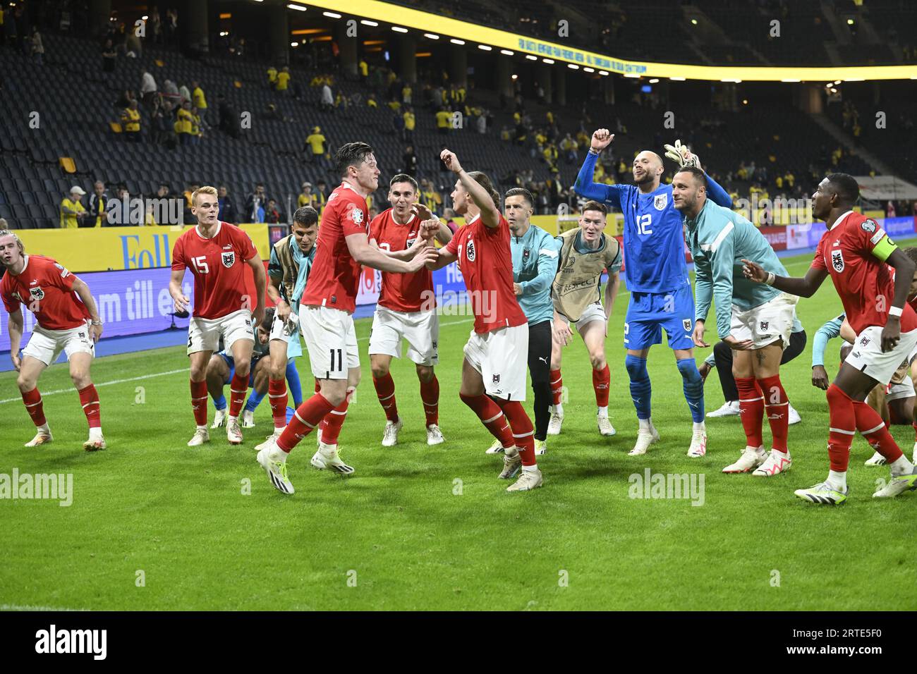 Österreichische Spieler feiern am 12. September 2024 in der Friends