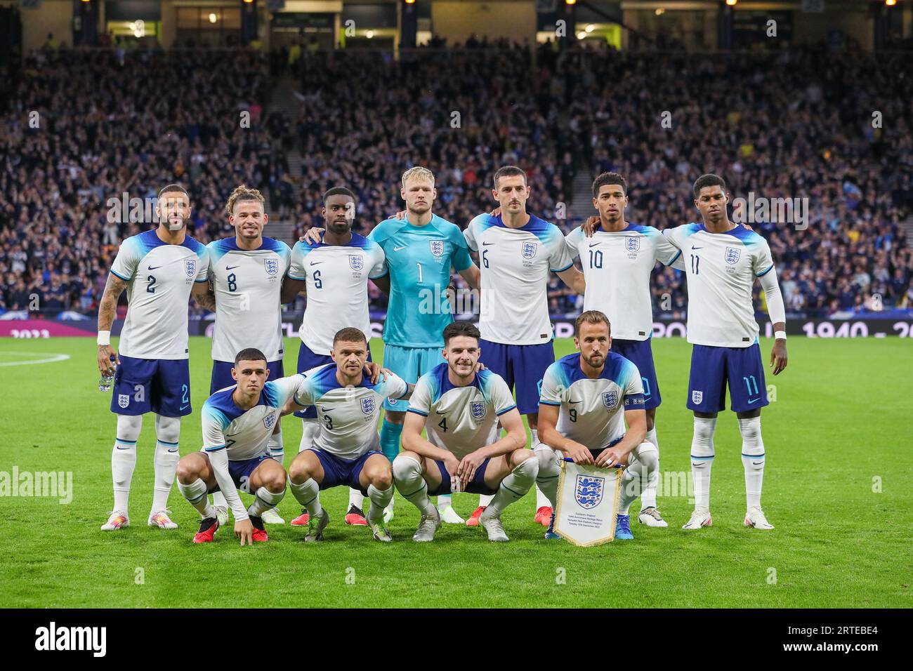 Glasgow, Großbritannien. September 2023. Um das erste internationale Spiel zwischen Schottland und England im Jahr 1872 zu feiern, wurde im Hampden Park, Glasgow, Schottland, zwischen Schottland und England ein Anniversary Heritage Match ausgetragen. Dies ist die älteste internationale Rivalität des Fußballs, da die Mannschaften sich zuletzt in der Gruppenphase der Euro 2020 trafen, als die Punktzahl 0 - 0 betrug. Quelle: Findlay/Alamy Live News Stockfoto
