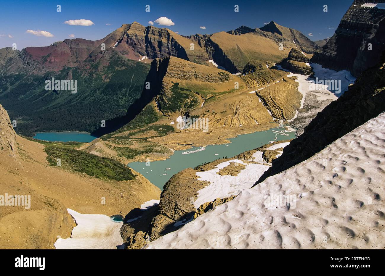 Malerischer Blick auf die Seen im Glacier National Park, Montana, USA; Montana, Vereinigte Staaten von Amerika Stockfoto