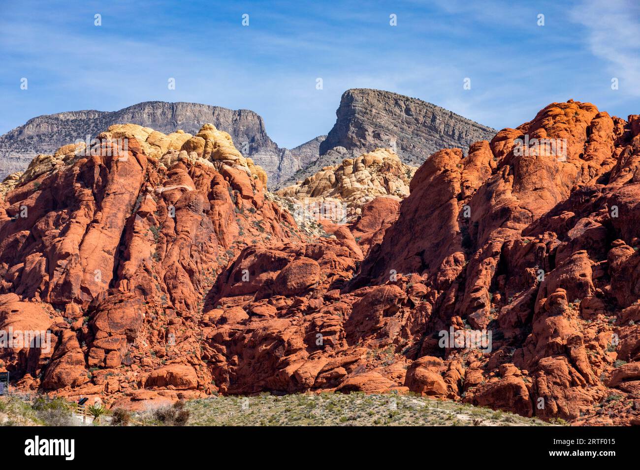 USA, Nevada, Las Vegas, Felsformationen im Red Rock Canyon National Conservation Area Stockfoto