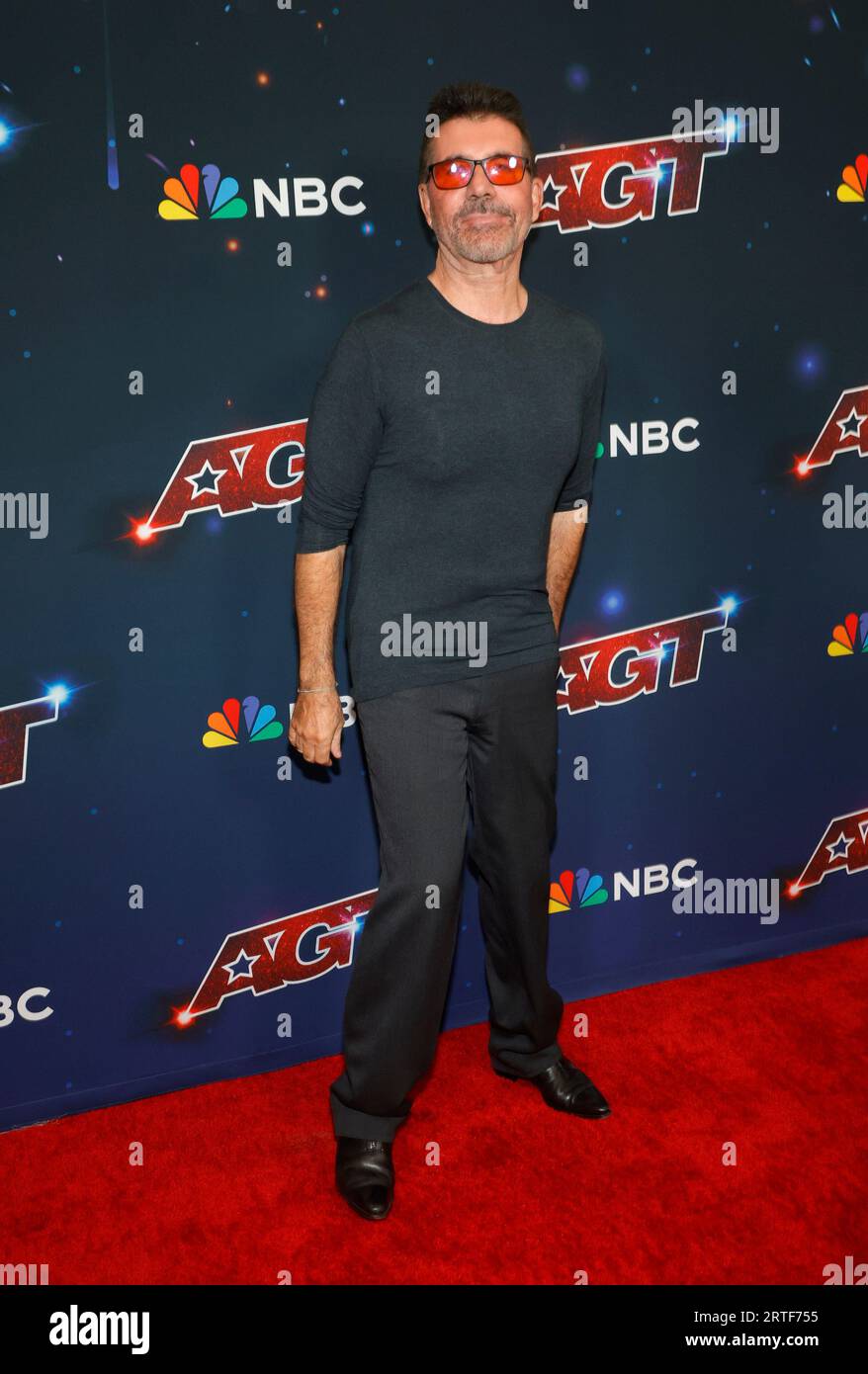 Pasadena, Ca. September 2023. Simon Cowell bei Staffel 18 America's Got Talent Red Carpet Live Show im Hotel Dena in Pasadena, Kalifornien am 12. September 2023. Quelle: Faye Sadou/Media Punch/Alamy Live News Stockfoto