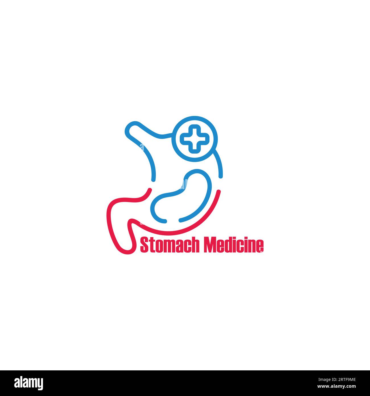 Flüssige Medizin für Magenschmerzen-Symbol-Logo-Vektor Stock Vektor