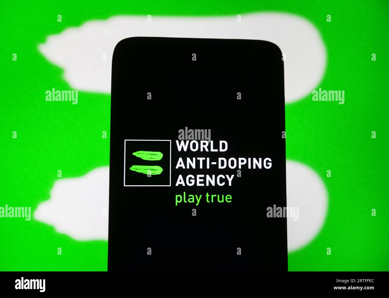 Ukraine. September 2023. In dieser Abbildung ist das Logo der World Anti-Doping Agency (WADA) auf einem Smartphone-Bildschirm zu sehen. Quelle: SOPA Images Limited/Alamy Live News Stockfoto