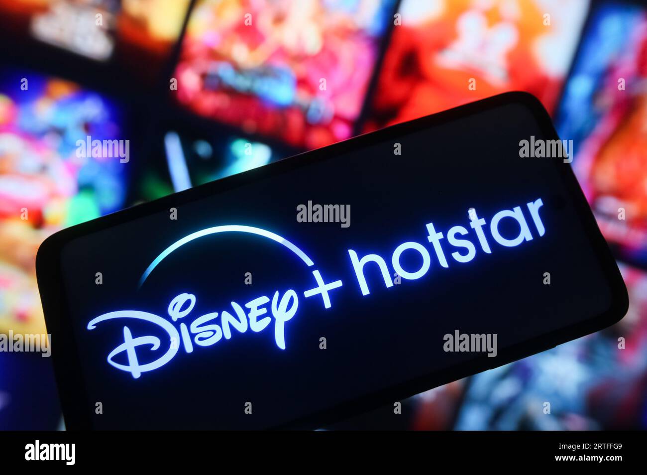 Ukraine. September 2023. In dieser Abbildung ist das Disney Hotstar-Logo auf einem Smartphone-Bildschirm zu sehen. Quelle: SOPA Images Limited/Alamy Live News Stockfoto