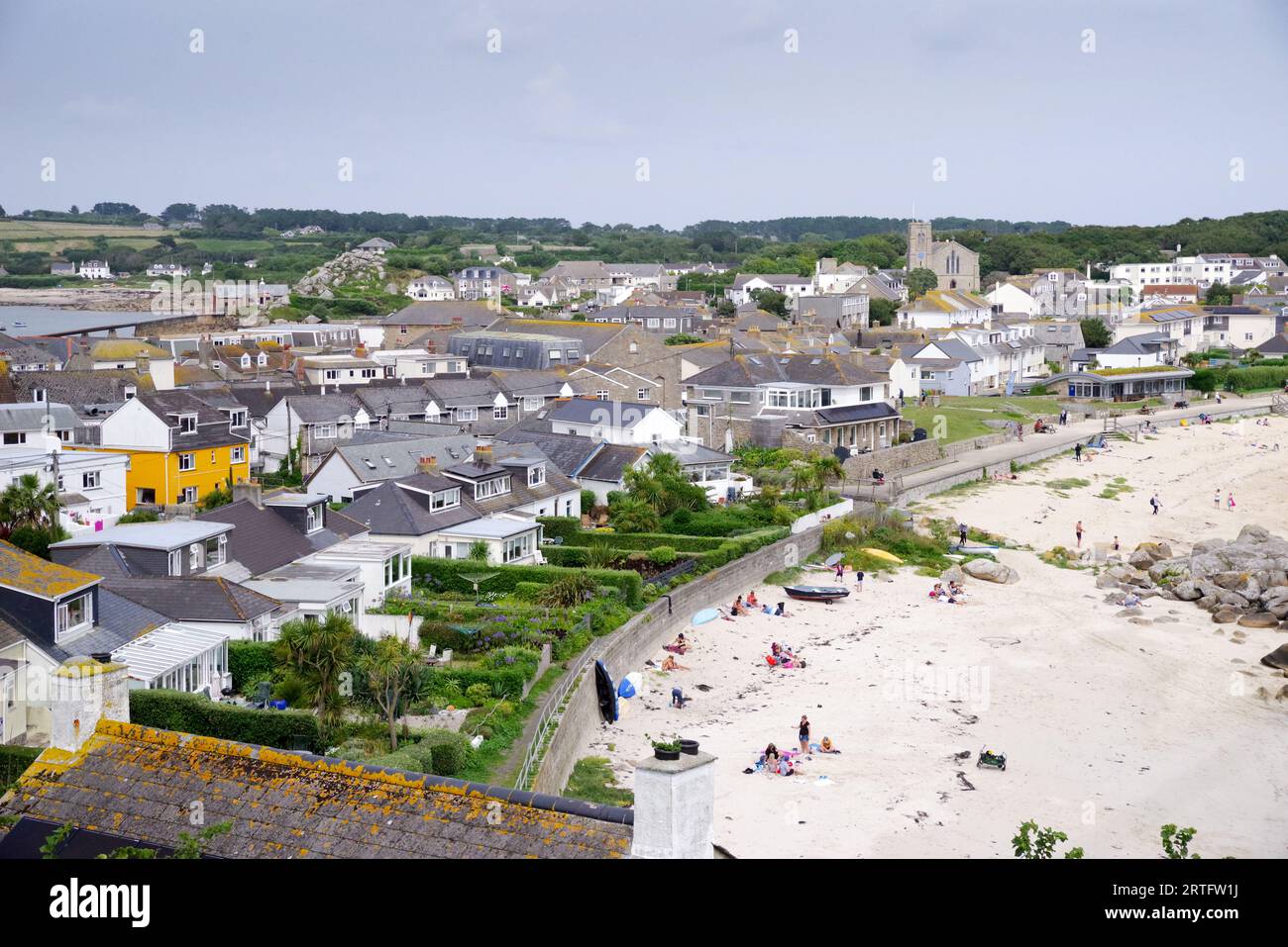 Der malerische Porthcressa Beach auf der Insel St Marys - Scilly Island Stockfoto