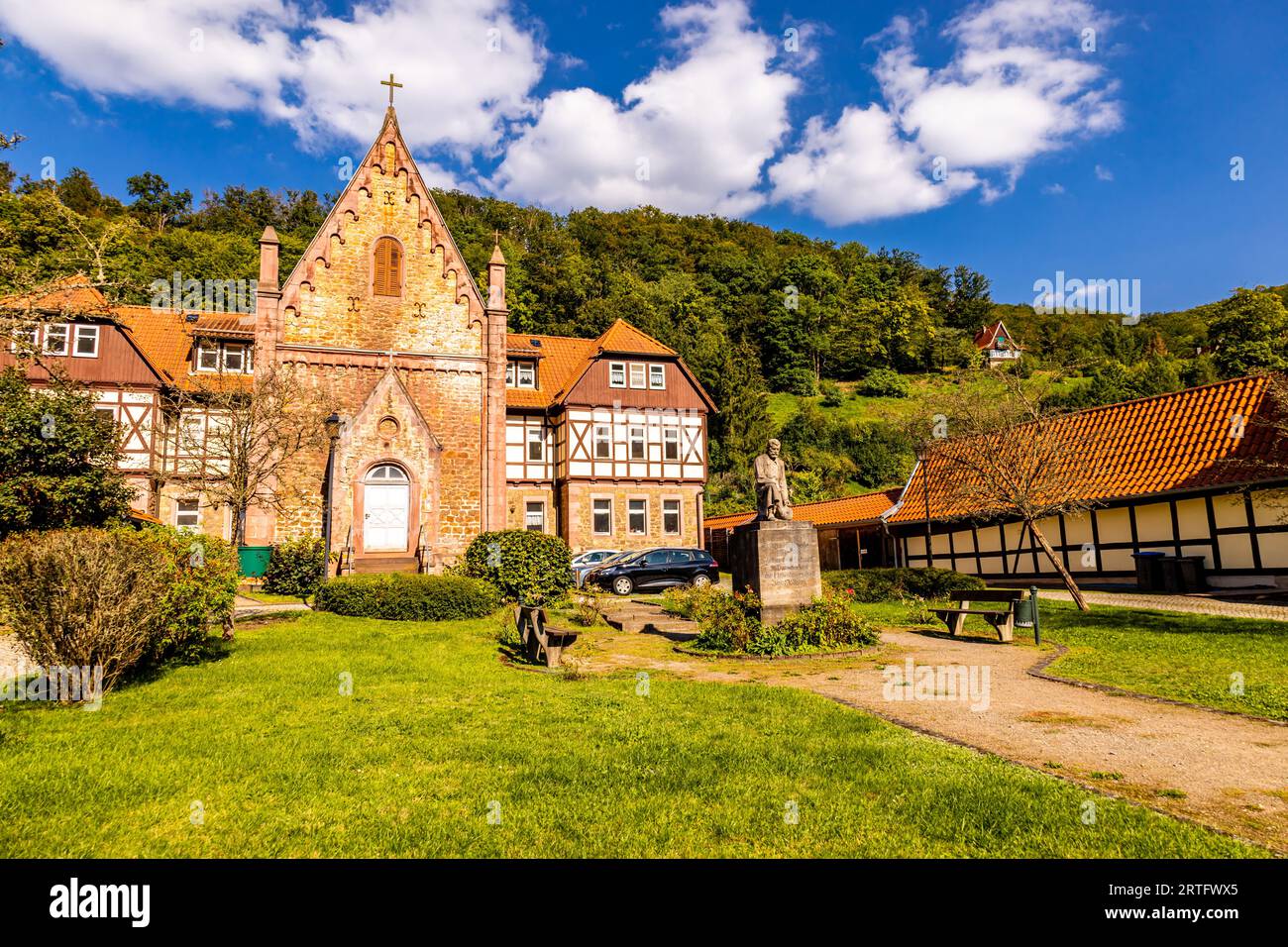 Erkundung des südlichen Harzes in der schönen Fachwerkstadt Stolberg - Sachsen-Anhalt - Deutschland Stockfoto