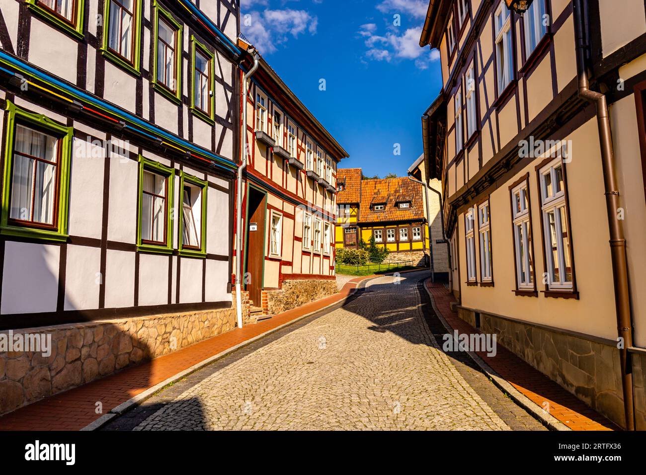 Erkundung des südlichen Harzes in der schönen Fachwerkstadt Stolberg - Sachsen-Anhalt - Deutschland Stockfoto