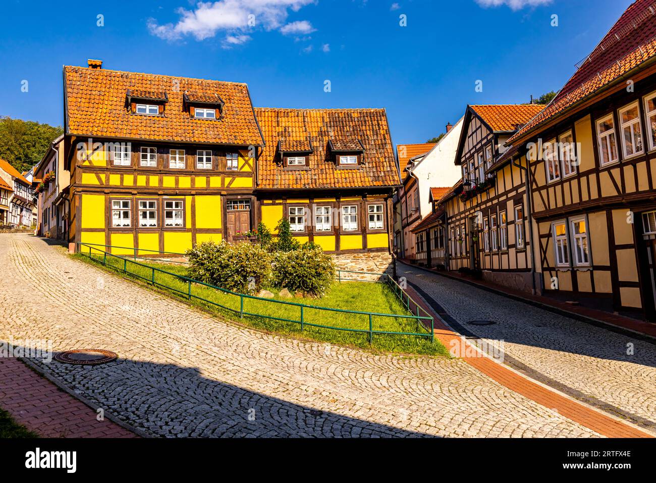 Erkundung des südlichen Harzes in der schönen Fachwerkstadt Stolberg - Sachsen-Anhalt - Deutschland Stockfoto