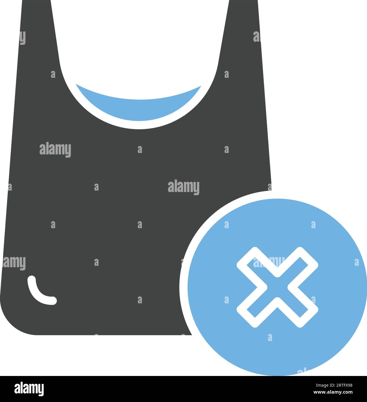 Symbolbild „Keine Kunststoffbeutel“. Stock Vektor