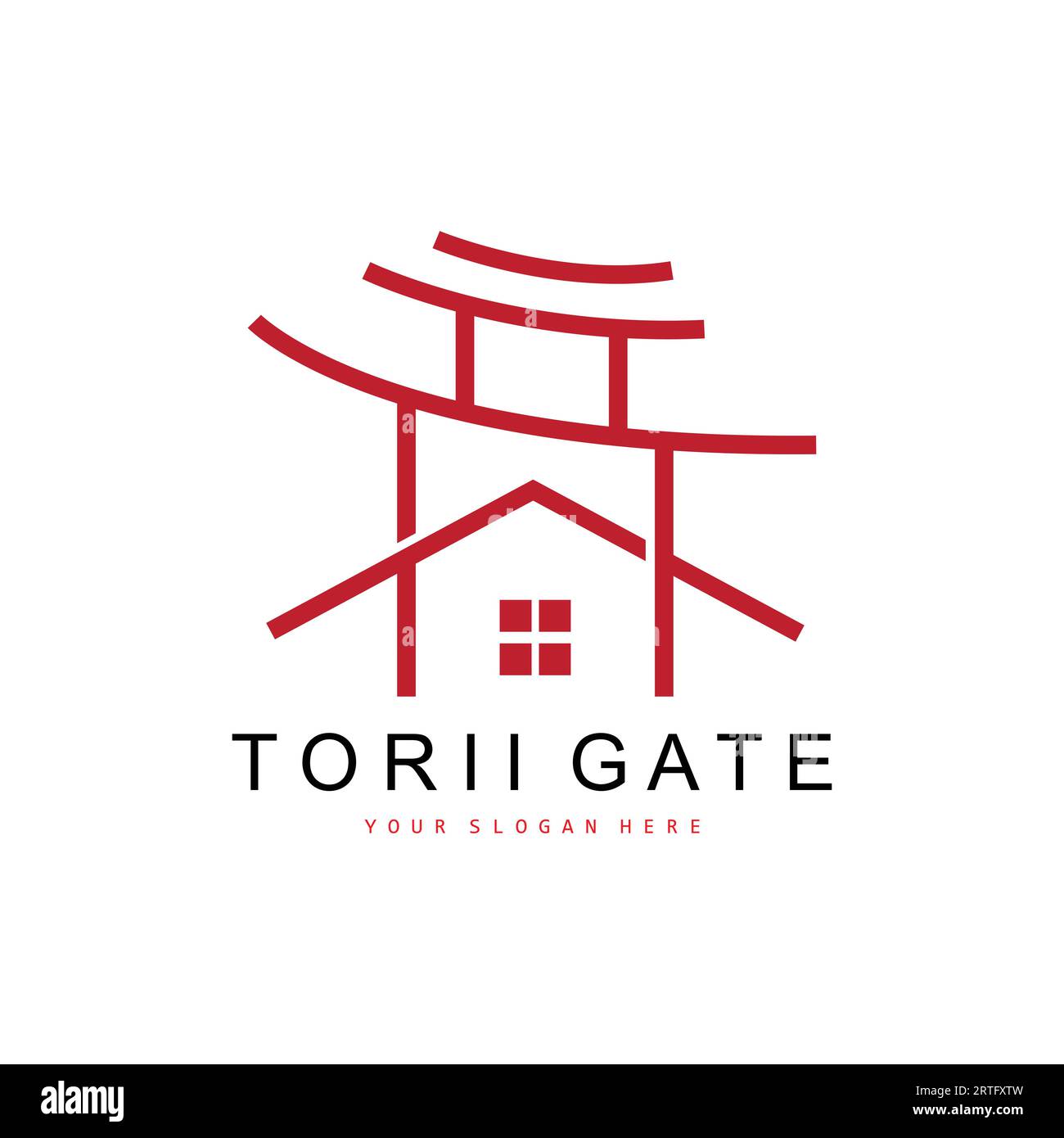 Torii Gate Logo, japanisches Baudesign, China Icon Vector, Illustration Template Icon Stock Vektor