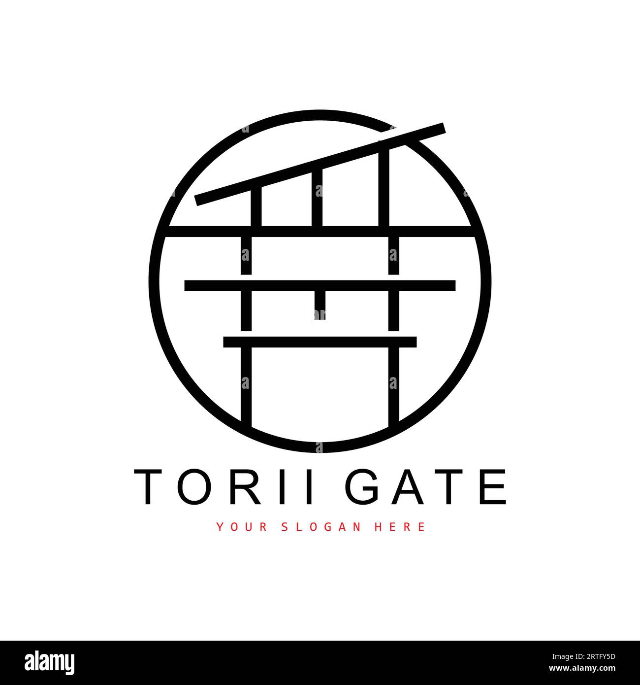 Torii Gate Logo, japanisches Baudesign, China Icon Vector, Illustration Template Icon Stock Vektor