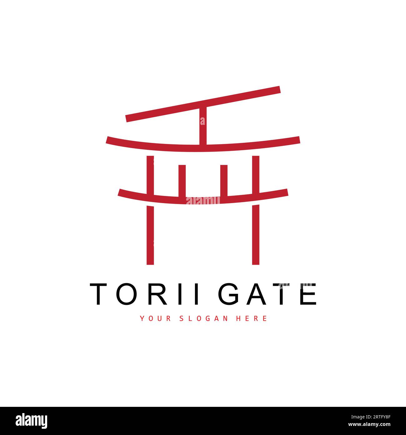 Torii Gate Logo, japanisches Baudesign, China Icon Vector, Illustration Template Icon Stock Vektor