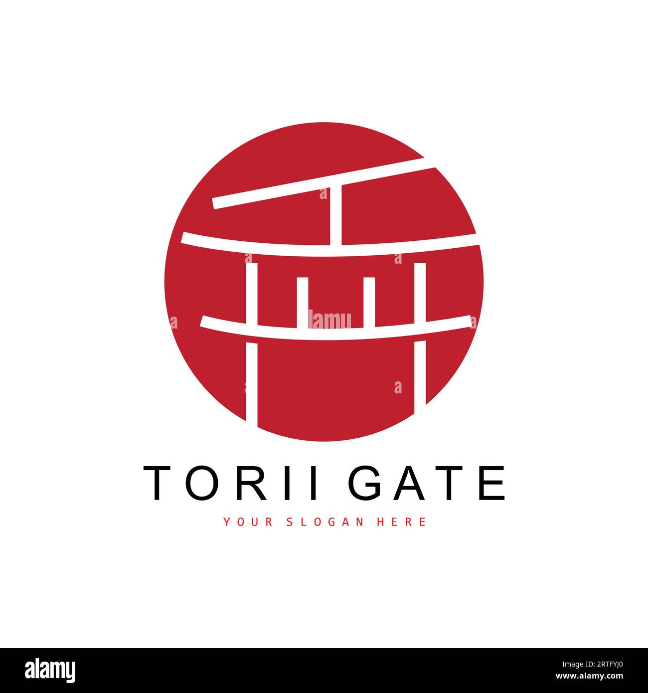 Torii Gate Logo, japanisches Baudesign, China Icon Vector, Illustration Template Icon Stock Vektor