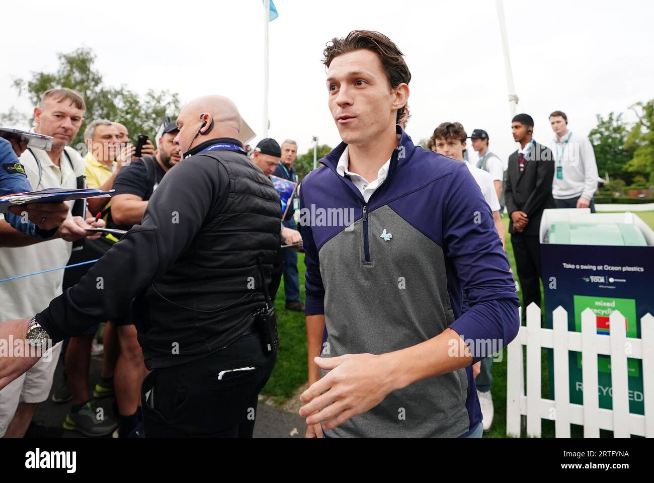 Tom Holland während des Pro-am vor der BMW PGA Championship 2023 im Wentworth Golf Club in Virginia Water, Surrey. Bilddatum: Mittwoch, 13. September 2023. Stockfoto