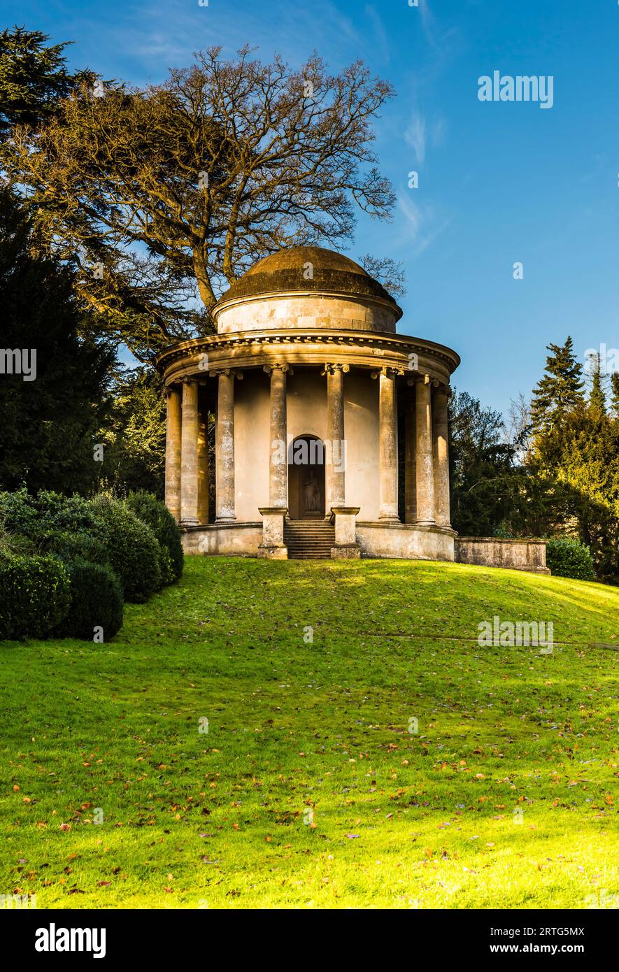 Tempel der antiken Tugend in Stowe, Buckinghamshire, Großbritannien Stockfoto