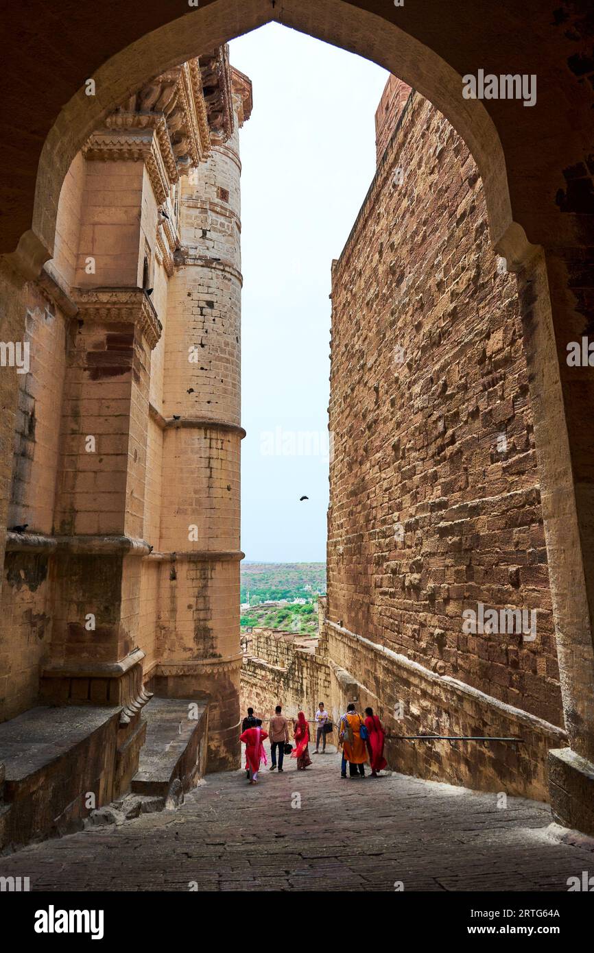 Eingang zum Mehrangarh Fort Stockfoto