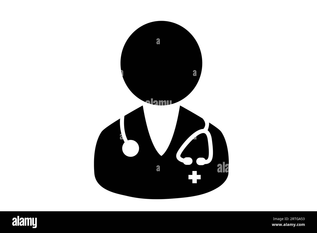 Arztsymbol auf isoliertem weißem Hintergrund. Stockfoto