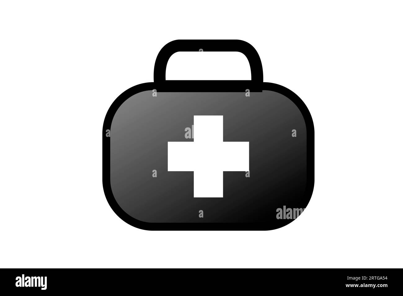 Das Symbol der Krankenpflegetasche auf weißem Hintergrund, isoliert. Stockfoto
