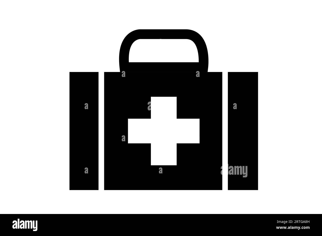 Das Symbol der Krankenpflegetasche auf weißem Hintergrund, isoliert. Stockfoto
