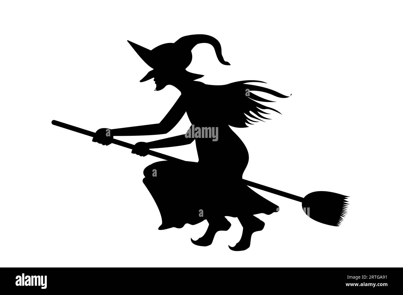 Hexe Halloween auf weißem Hintergrund isoliert Stockfoto